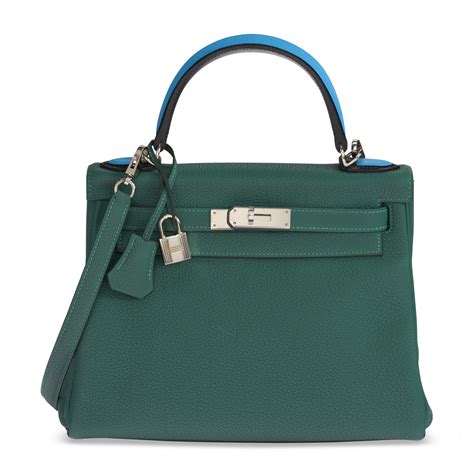 HERMES Togo Kelly Retourne 35 Bleu Zanzibar 